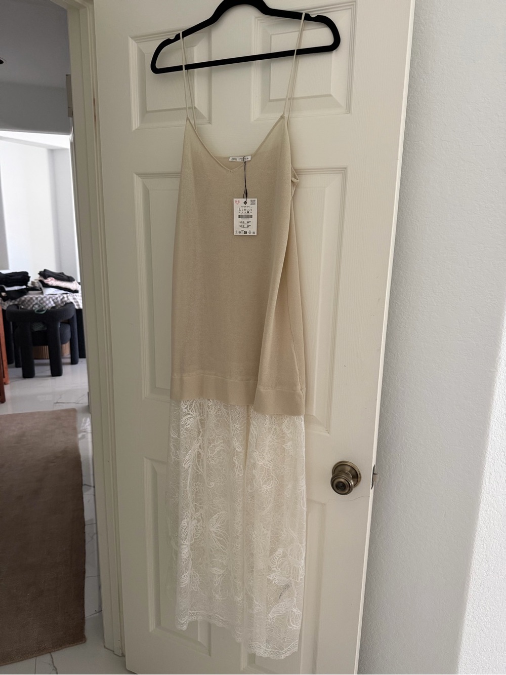 Zara Lace Combination Knit Dress